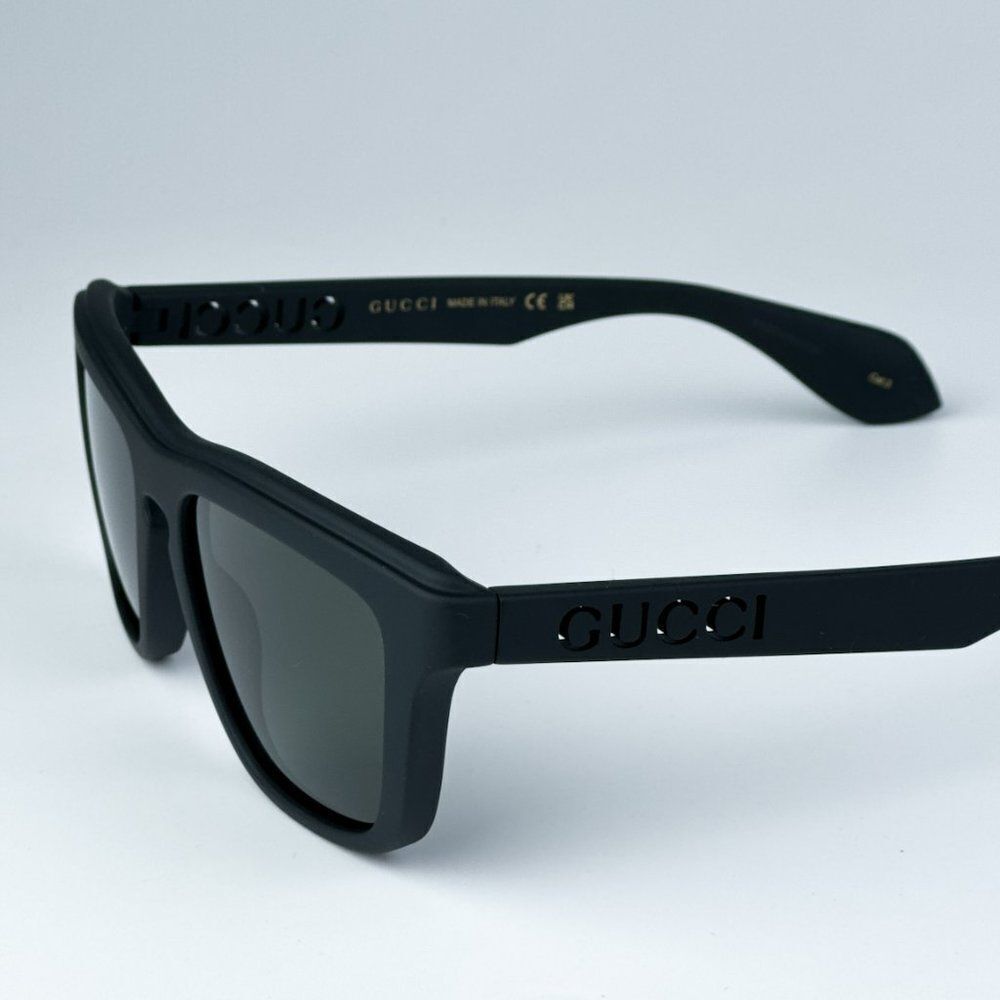 NEW Gucci GG1571S 001 Black Grey Unisex Square Sunglasses GG 1571S - Picture 7 of 11